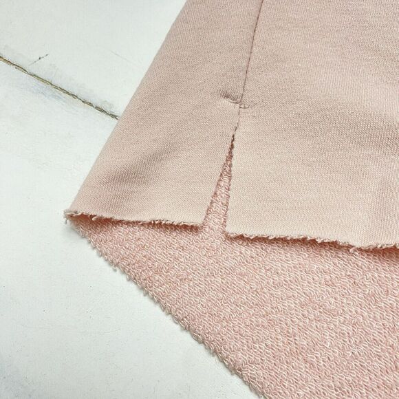 Aerie Sunday Soft Lace Up sweatshirt Pink Women's Medium High Low Raw Hem - Picture 3 of 12